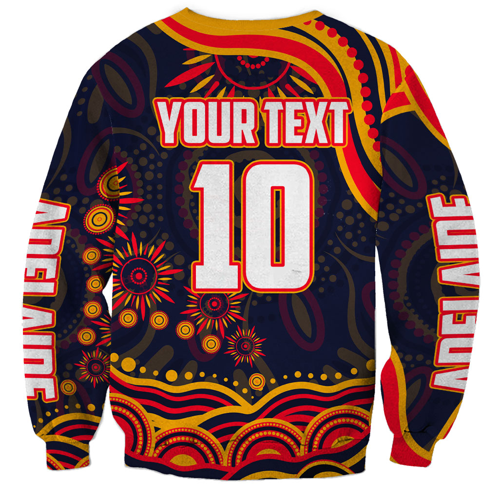 Personalized Adelaide Crows AFL Mascot Sweatshirt Aboriginal Dot Art - Dreamtime Football Mascot