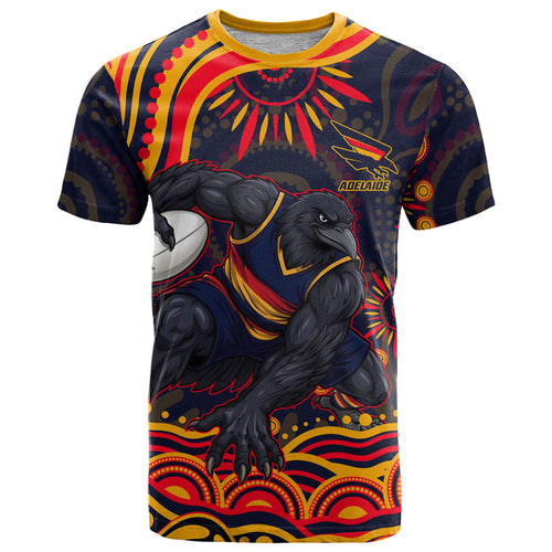 Personalized Adelaide Crows AFL Mascot T Shirt Aboriginal Dot Art - Dreamtime Football Mascot