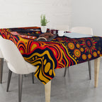 Personalized Adelaide Crows AFL Mascot Tablecloth Aboriginal Dot Art - Dreamtime Football Mascot
