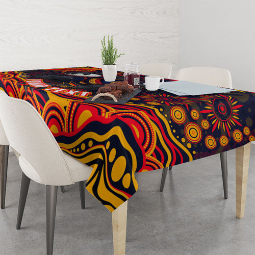 Personalized Adelaide Crows AFL Mascot Tablecloth Aboriginal Dot Art - Dreamtime Football Mascot