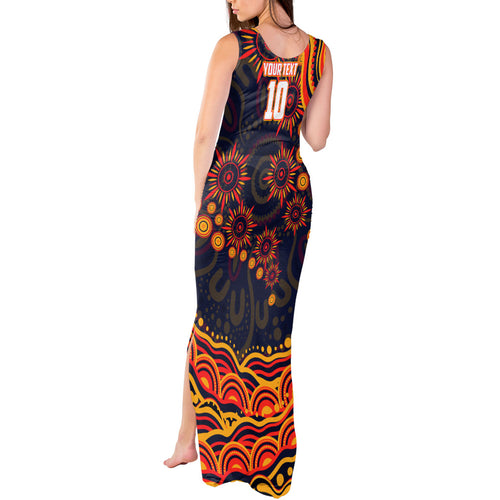 Personalized Adelaide Crows AFL Mascot Tank Maxi Dress Aboriginal Dot Art - Dreamtime Football Mascot