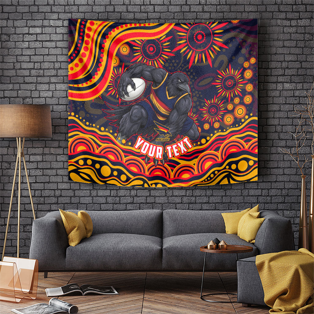 Personalized Adelaide Crows AFL Mascot Tapestry Aboriginal Dot Art - Dreamtime Football Mascot