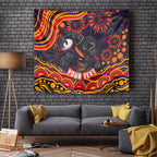 Personalized Adelaide Crows AFL Mascot Tapestry Aboriginal Dot Art - Dreamtime Football Mascot