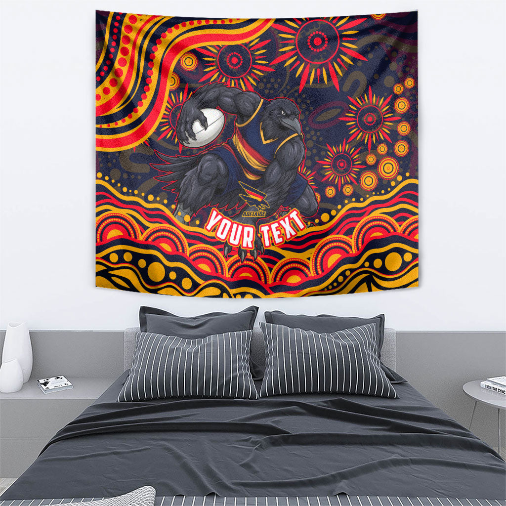 Personalized Adelaide Crows AFL Mascot Tapestry Aboriginal Dot Art - Dreamtime Football Mascot