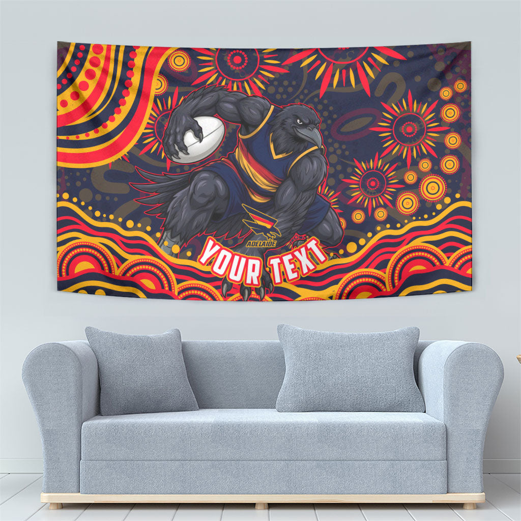 Personalized Adelaide Crows AFL Mascot Tapestry Aboriginal Dot Art - Dreamtime Football Mascot