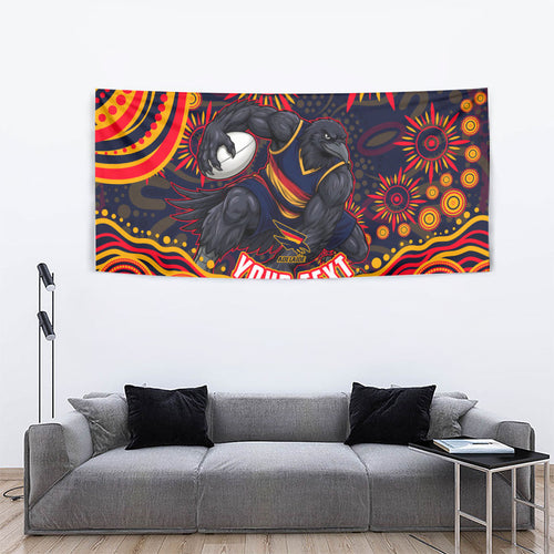 Personalized Adelaide Crows AFL Mascot Tapestry Aboriginal Dot Art - Dreamtime Football Mascot
