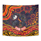 Personalized Adelaide Crows AFL Mascot Tapestry Aboriginal Dot Art - Dreamtime Football Mascot