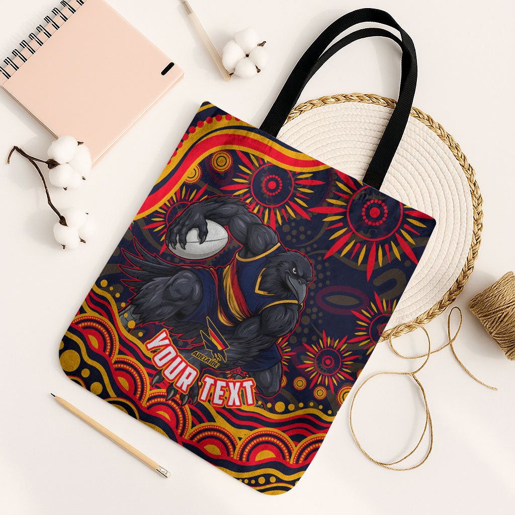 Personalized Adelaide Crows AFL Mascot Tote Bag Aboriginal Dot Art - Dreamtime Football Mascot