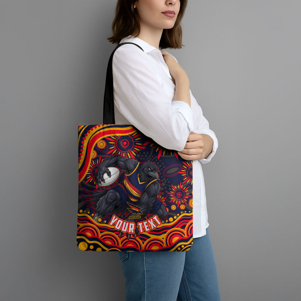 Personalized Adelaide Crows AFL Mascot Tote Bag Aboriginal Dot Art - Dreamtime Football Mascot