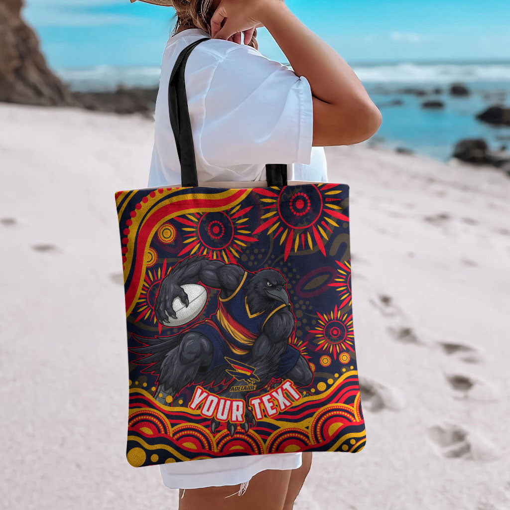 Personalized Adelaide Crows AFL Mascot Tote Bag Aboriginal Dot Art - Dreamtime Football Mascot