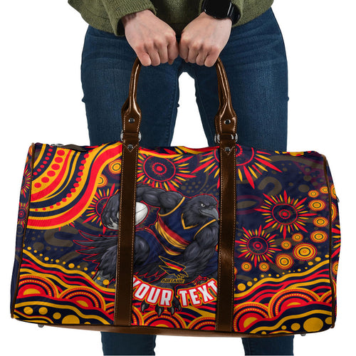 Personalized Adelaide Crows AFL Mascot Travel Bag Aboriginal Dot Art - Dreamtime Football Mascot
