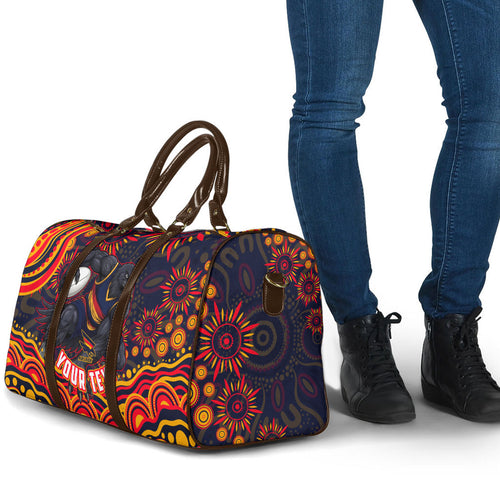 Personalized Adelaide Crows AFL Mascot Travel Bag Aboriginal Dot Art - Dreamtime Football Mascot