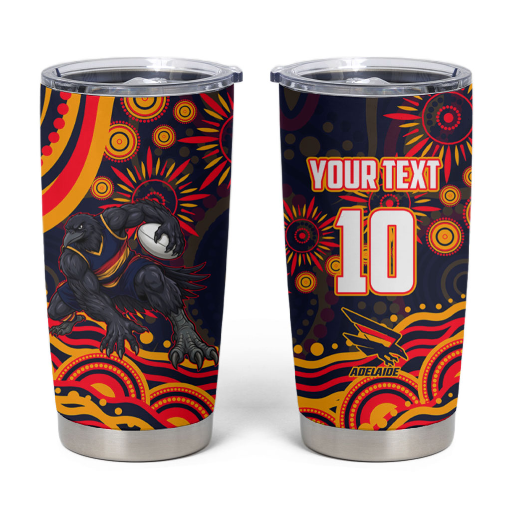 Personalized Adelaide Crows AFL Mascot Tumbler Cup Aboriginal Dot Art - Dreamtime Football Mascot