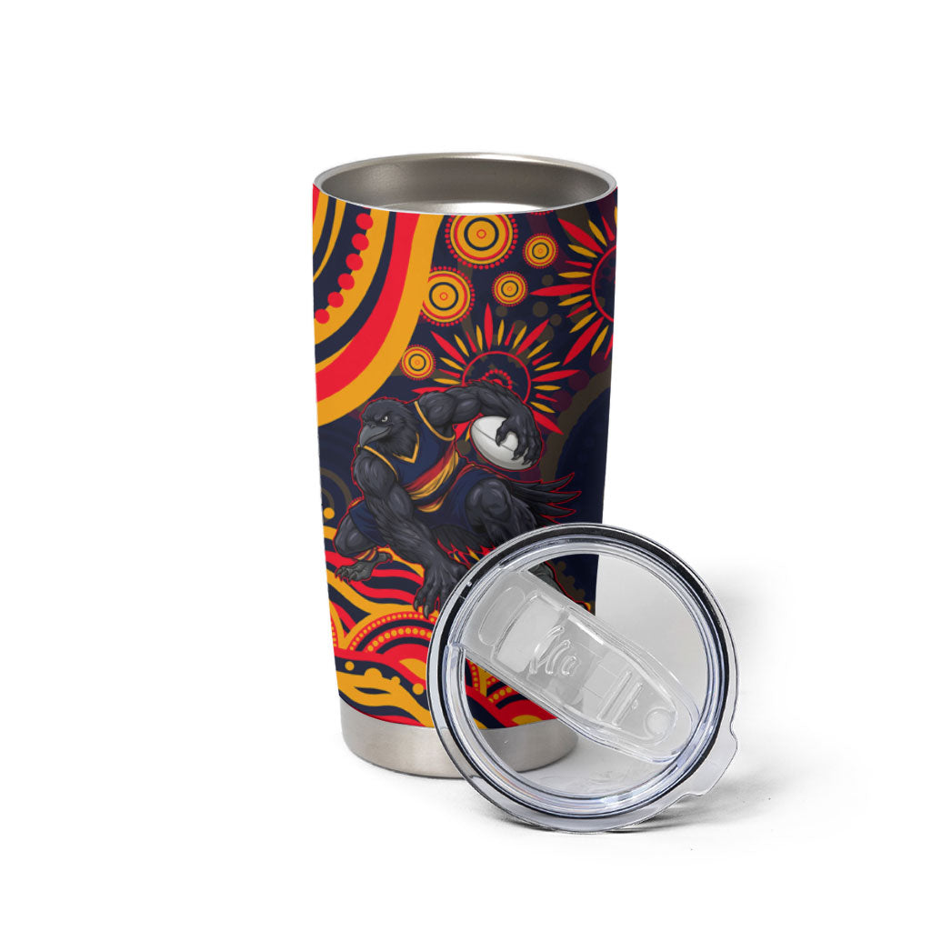 Personalized Adelaide Crows AFL Mascot Tumbler Cup Aboriginal Dot Art - Dreamtime Football Mascot