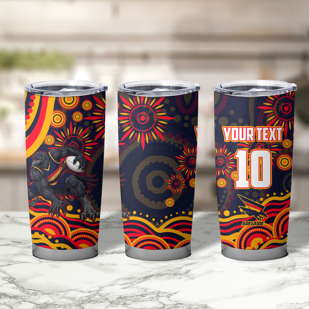 Personalized Adelaide Crows AFL Mascot Tumbler Cup Aboriginal Dot Art - Dreamtime Football Mascot