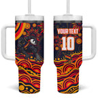 Personalized Adelaide Crows AFL Mascot Tumbler With Handle Aboriginal Dot Art - Dreamtime Football Mascot