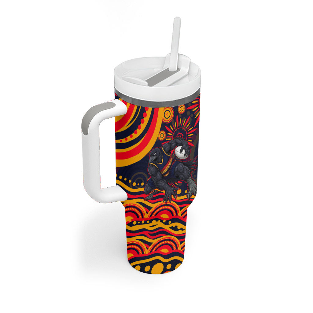 Personalized Adelaide Crows AFL Mascot Tumbler With Handle Aboriginal Dot Art - Dreamtime Football Mascot