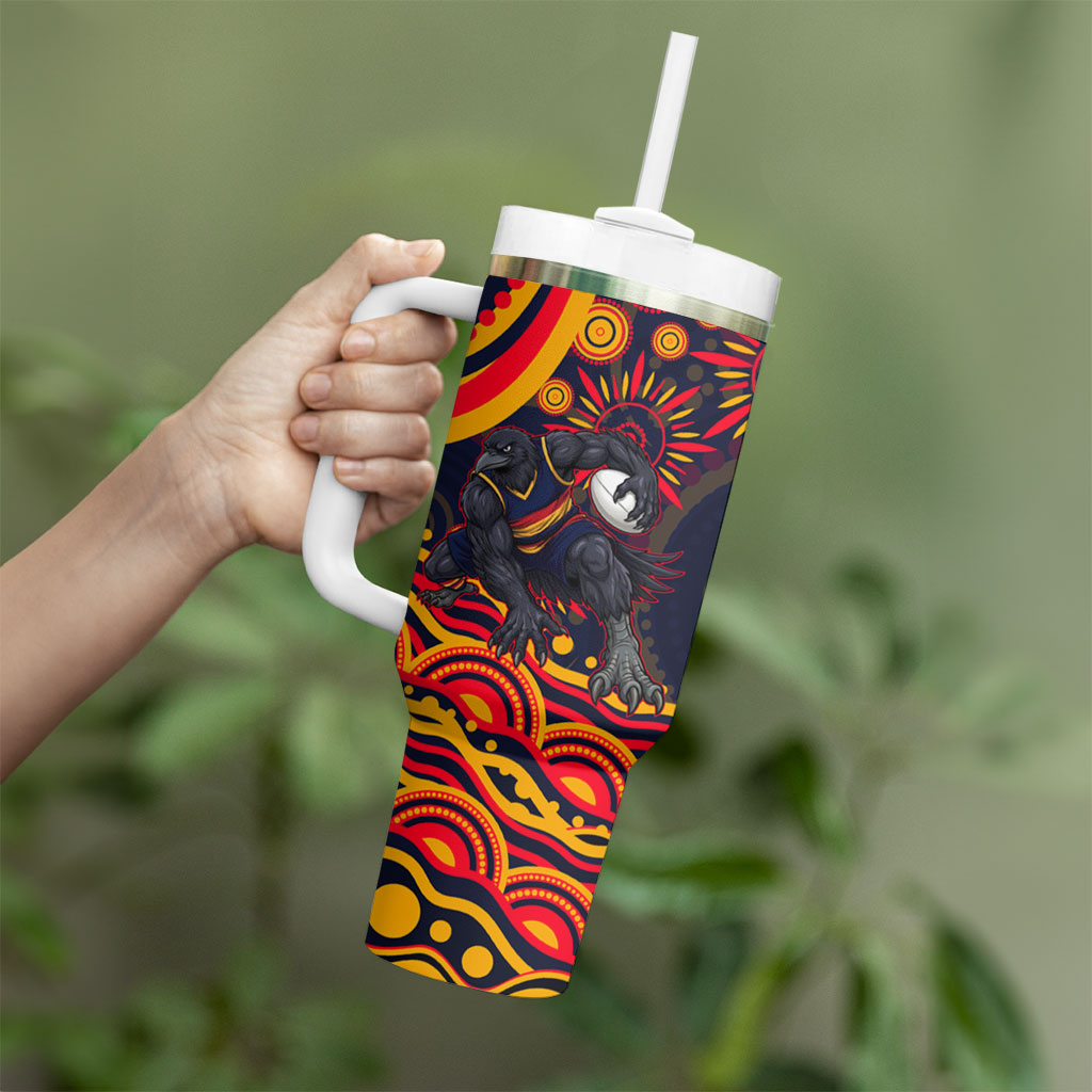 Personalized Adelaide Crows AFL Mascot Tumbler With Handle Aboriginal Dot Art - Dreamtime Football Mascot
