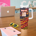 Personalized Adelaide Crows AFL Mascot Tumbler With Handle Aboriginal Dot Art - Dreamtime Football Mascot