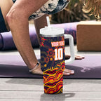 Personalized Adelaide Crows AFL Mascot Tumbler With Handle Aboriginal Dot Art - Dreamtime Football Mascot