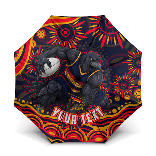 Personalized Adelaide Crows AFL Mascot Umbrella Aboriginal Dot Art - Dreamtime Football Mascot