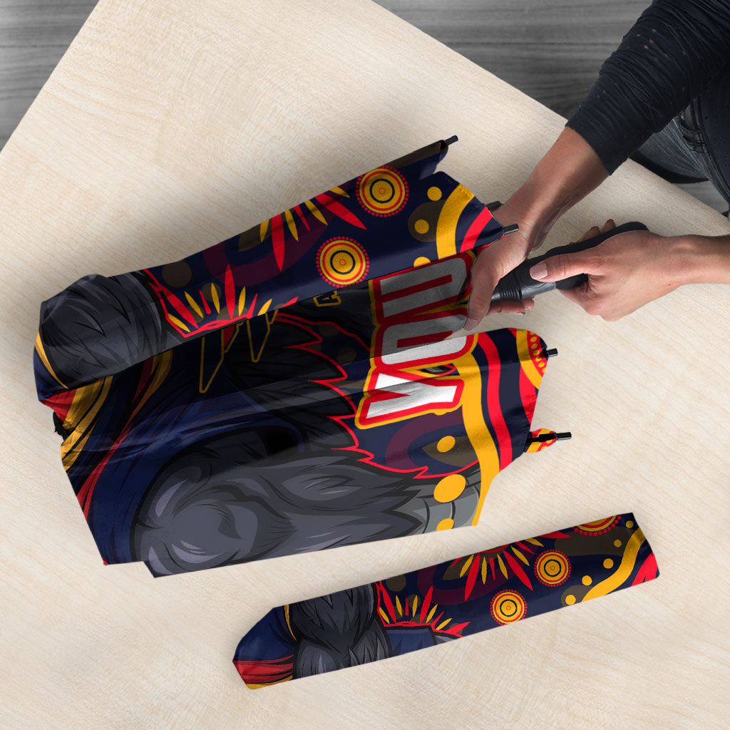 Personalized Adelaide Crows AFL Mascot Umbrella Aboriginal Dot Art - Dreamtime Football Mascot