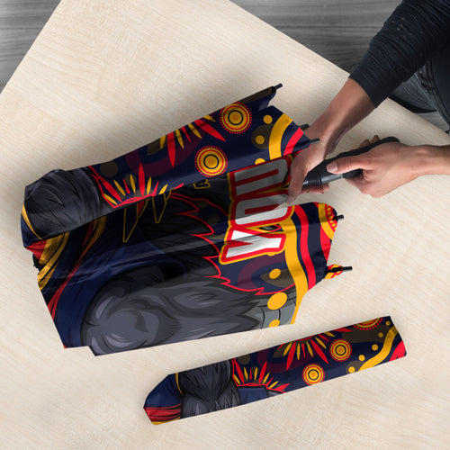 Personalized Adelaide Crows AFL Mascot Umbrella Aboriginal Dot Art - Dreamtime Football Mascot