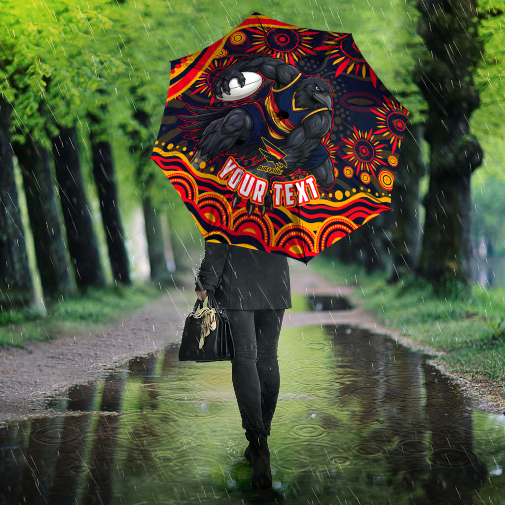 Personalized Adelaide Crows AFL Mascot Umbrella Aboriginal Dot Art - Dreamtime Football Mascot