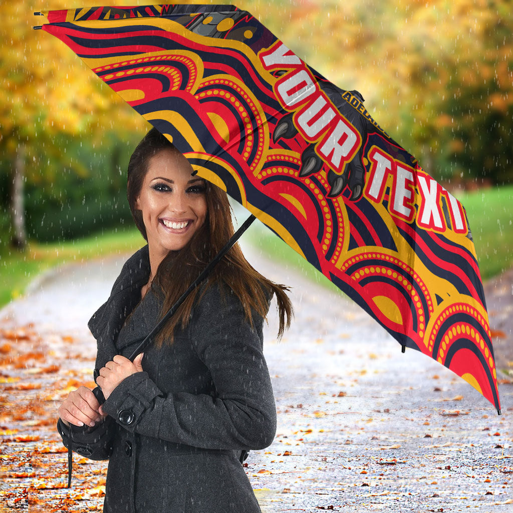 Personalized Adelaide Crows AFL Mascot Umbrella Aboriginal Dot Art - Dreamtime Football Mascot
