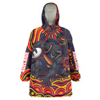 Personalized Adelaide Crows AFL Mascot Wearable Blanket Hoodie Aboriginal Dot Art - Dreamtime Football Mascot