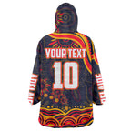 Personalized Adelaide Crows AFL Mascot Wearable Blanket Hoodie Aboriginal Dot Art - Dreamtime Football Mascot