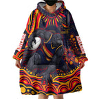 Personalized Adelaide Crows AFL Mascot Wearable Blanket Hoodie Aboriginal Dot Art - Dreamtime Football Mascot