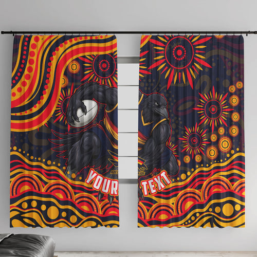 Personalized Adelaide Crows AFL Mascot Window Curtain Aboriginal Dot Art - Dreamtime Football Mascot