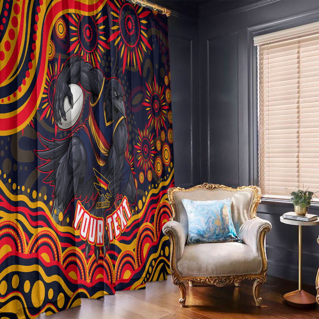 Personalized Adelaide Crows AFL Mascot Window Curtain Aboriginal Dot Art - Dreamtime Football Mascot