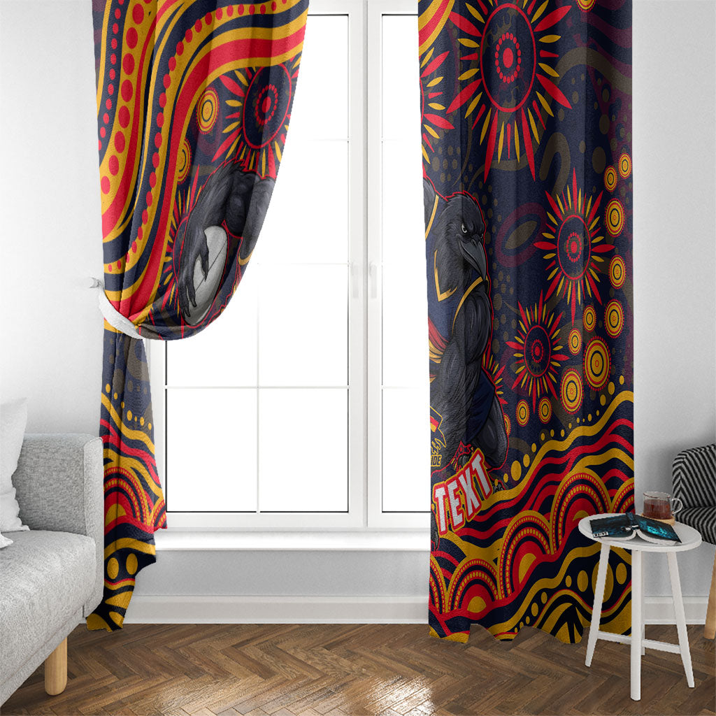 Personalized Adelaide Crows AFL Mascot Window Curtain Aboriginal Dot Art - Dreamtime Football Mascot