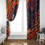 Personalized Adelaide Crows AFL Mascot Window Curtain Aboriginal Dot Art - Dreamtime Football Mascot