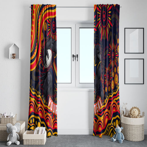 Personalized Adelaide Crows AFL Mascot Window Curtain Aboriginal Dot Art - Dreamtime Football Mascot