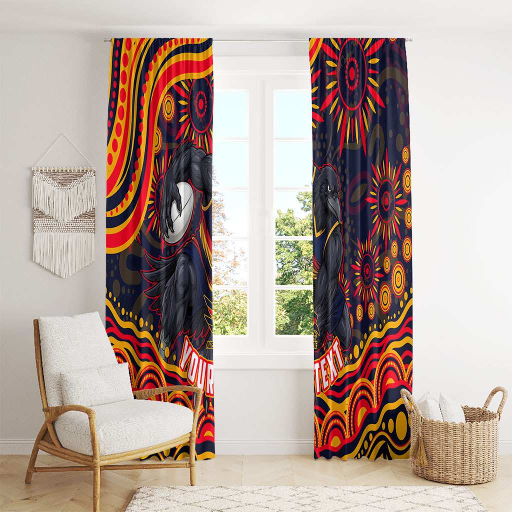 Personalized Adelaide Crows AFL Mascot Window Curtain Aboriginal Dot Art - Dreamtime Football Mascot