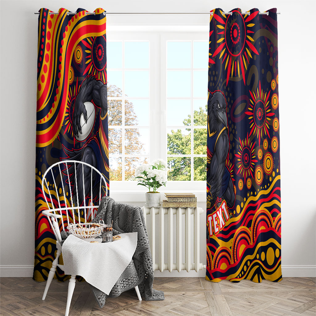 Personalized Adelaide Crows AFL Mascot Window Curtain Aboriginal Dot Art - Dreamtime Football Mascot