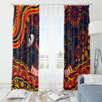 Personalized Adelaide Crows AFL Mascot Window Curtain Aboriginal Dot Art - Dreamtime Football Mascot