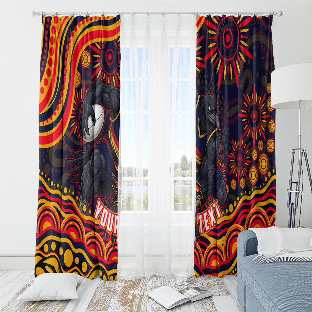 Personalized Adelaide Crows AFL Mascot Window Curtain Aboriginal Dot Art - Dreamtime Football Mascot