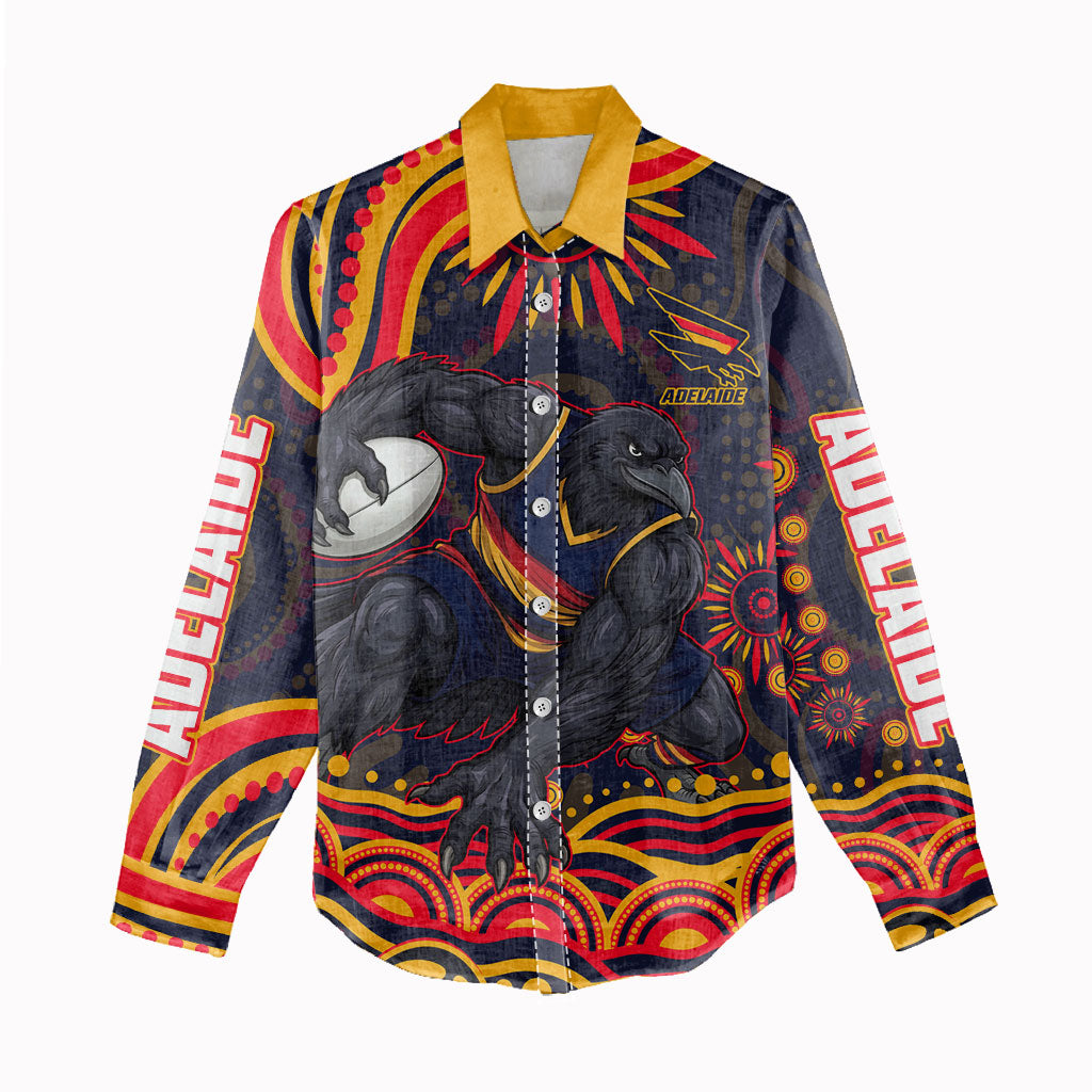 Personalized Adelaide Crows AFL Mascot Women Casual Shirt Aboriginal Dot Art - Dreamtime Football Mascot