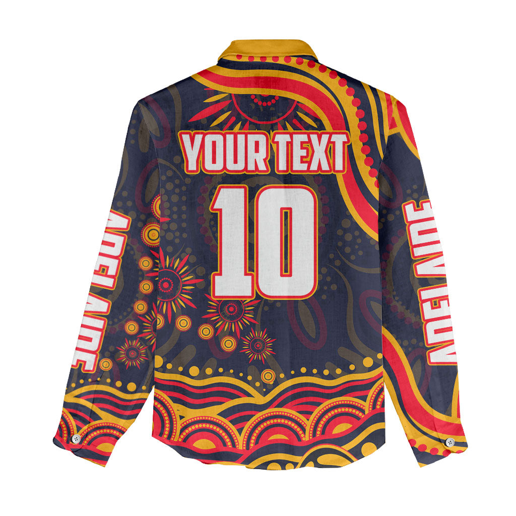 Personalized Adelaide Crows AFL Mascot Women Casual Shirt Aboriginal Dot Art - Dreamtime Football Mascot