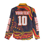 Personalized Adelaide Crows AFL Mascot Women Casual Shirt Aboriginal Dot Art - Dreamtime Football Mascot