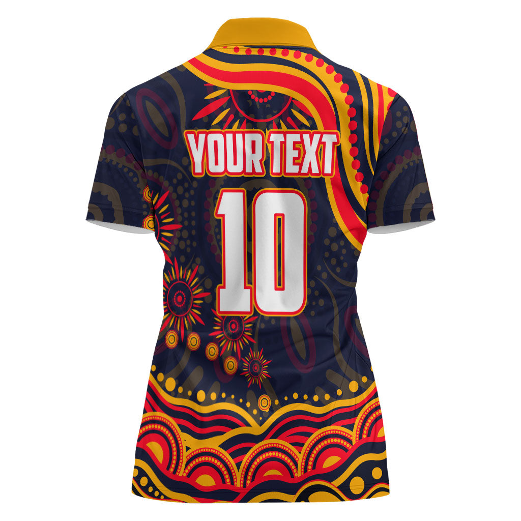 Personalized Adelaide Crows AFL Mascot Women Polo Shirt Aboriginal Dot Art - Dreamtime Football Mascot