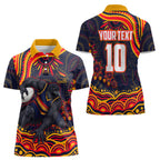 Personalized Adelaide Crows AFL Mascot Women Polo Shirt Aboriginal Dot Art - Dreamtime Football Mascot