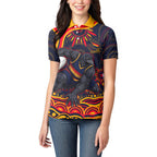Personalized Adelaide Crows AFL Mascot Women Polo Shirt Aboriginal Dot Art - Dreamtime Football Mascot