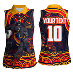 Personalized Adelaide Crows AFL Mascot Women Sleeveless Polo Shirt Aboriginal Dot Art - Dreamtime Football Mascot
