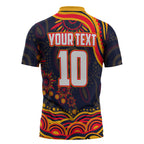 Personalized Adelaide Crows AFL Mascot Zipper Polo Shirt Aboriginal Dot Art - Dreamtime Football Mascot