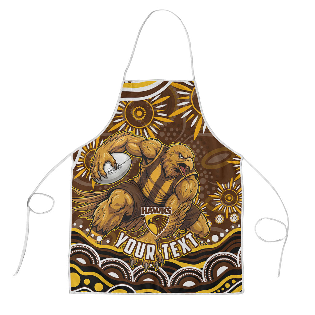 Personalized Hawthorn Hawks AFL Mascot Apron Aboriginal Dot Art - Dreamtime Football Mascot